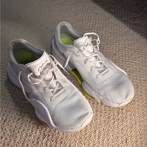 Nike Men’s White Athletic Sneakers with Lime Accents